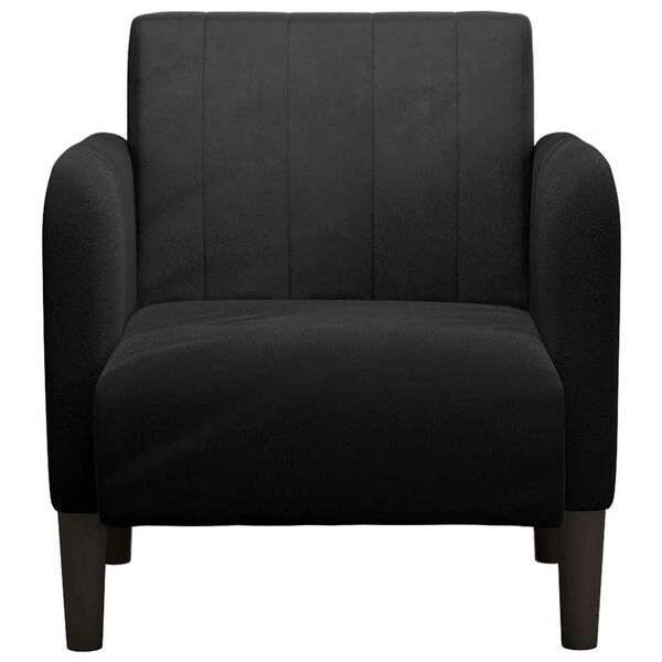 vidaXL Fauteuil avec accoudoirs noir 54 cm velours