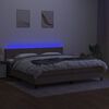 vidaXL Sommier &agrave; lattes de lit et matelas et LED Taupe 200x200cm Tissu