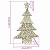 vidaXL Sapin de No&euml;l avec 120 LED Blanc chaud 120 cm Rotin