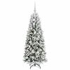 vidaXL Sapin de No&euml;l artificiel avec 150 LED avec support Blanc 120 cm