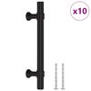 vidaXL Poign&eacute;es d'armoire 10 pcs noir 96 mm acier inoxydable