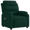 vidaXL Fauteuil inclinable de massage vert foncé velours