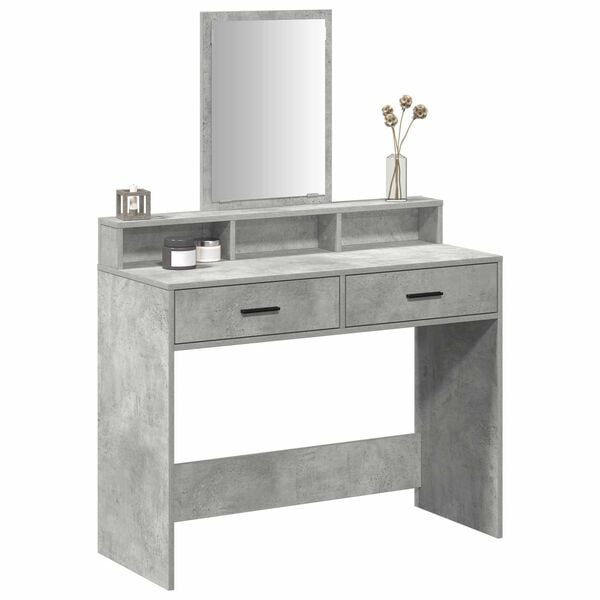 vidaXL Table de Toilette avec tiroir Gris b&eacute;ton 100 x 41 x 140 cm