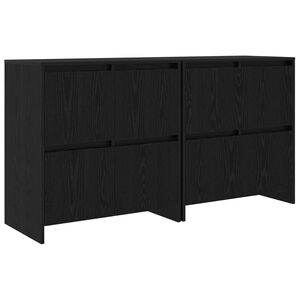 vidaXL Buffets 2 pc Ch&ecirc;ne noir 70 x 41 x 75 cm Bois d'ing&eacute;nierie