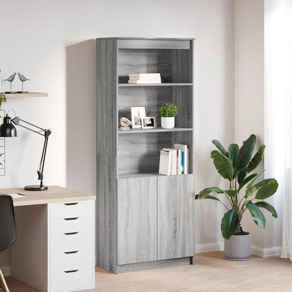 vidaXL Buffet haut sonoma gris 70x35x180 cm bois d'ing&eacute;nierie