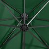 vidaXL Parasol de jardin en porte-&agrave;-faux et m&acirc;t et lumi&egrave;res LED vert