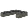 vidaXL Salon de jardin 10 pcs avec coussins R&eacute;sine tress&eacute;e Gris