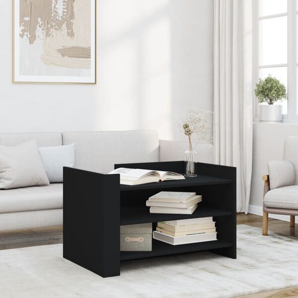 vidaXL Table basse noir 80x50x50 cm bois d'ing&eacute;nierie