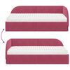 vidaXL Cadre de lit d'angle avec matelas 2 pcs Rouge Velours