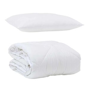 vidaXL Duvet toutes saisons avec oreiller 2 pcs Blanc Microfibre