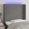 vidaXL T&ecirc;te de lit &agrave; LED Gris fonc&eacute; 103x16x118/128 cm Tissu