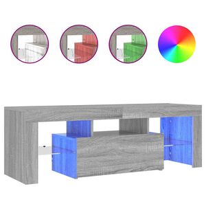 vidaXL Meuble TV avec lumi&egrave;res LED sonoma gris 120x35x40 cm