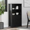 vidaXL Haut Armoire Ch&ecirc;ne noir 62 x 36 x 121,5 cm Bois d'ing&eacute;nierie