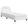 vidaXL Lit Viana avec matelas blanc 90x190 cm similicuir