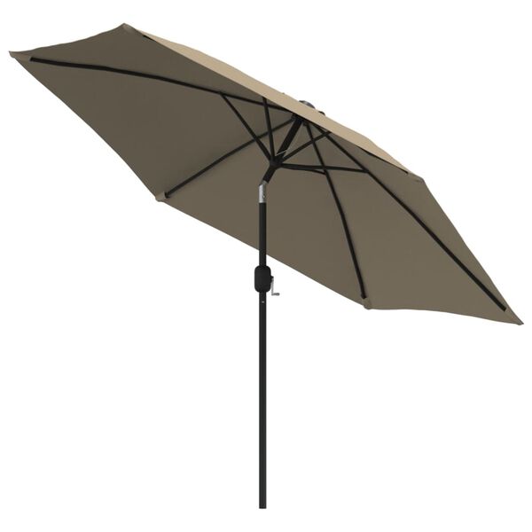 vidaXL Parasol d'extérieur avec poteau en métal 300 cm Taupe