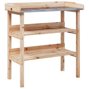 vidaXL Table &agrave; plantes avec &eacute;tag&egrave;res 78x38x82,5cm bois de sapin solide