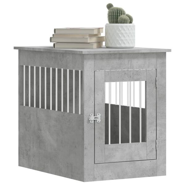 vidaXL Meuble de cage pour chiens gris b&eacute;ton 55x80x68 cm