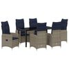 vidaXL Ensemble table et chaises avec coussin 7 pcs Gris Rotin PE