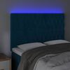 vidaXL T&ecirc;te de lit &agrave; LED Bleu fonc&eacute; 160x7x118/128 cm Velours