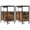 vidaXL Cabinet de chevet 2 pi&egrave;ces Ch&ecirc;ne fum&eacute; 30 x 48 x 61 cm