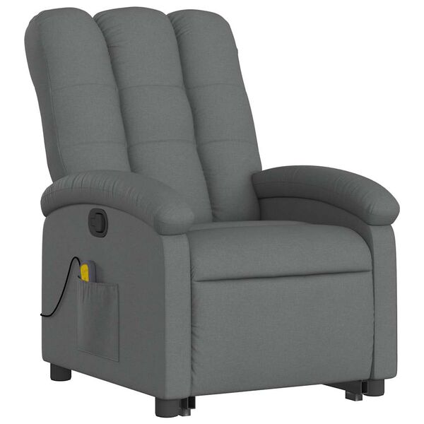 vidaXL Fauteuil de massage inclinable Gris fonc&eacute; Tissu