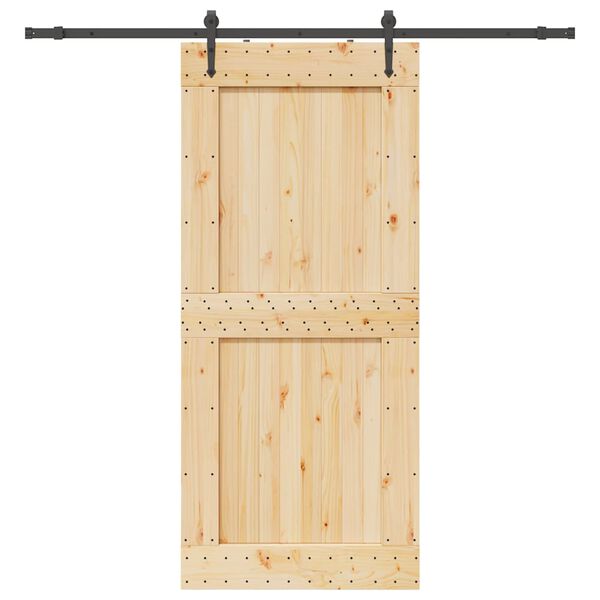 vidaXL Porte coulissante et kit de quincaillerie 100x210 cm pin massif