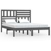 vidaXL Cadre de lit sans matelas gris 120x190 cm bois de pin massif