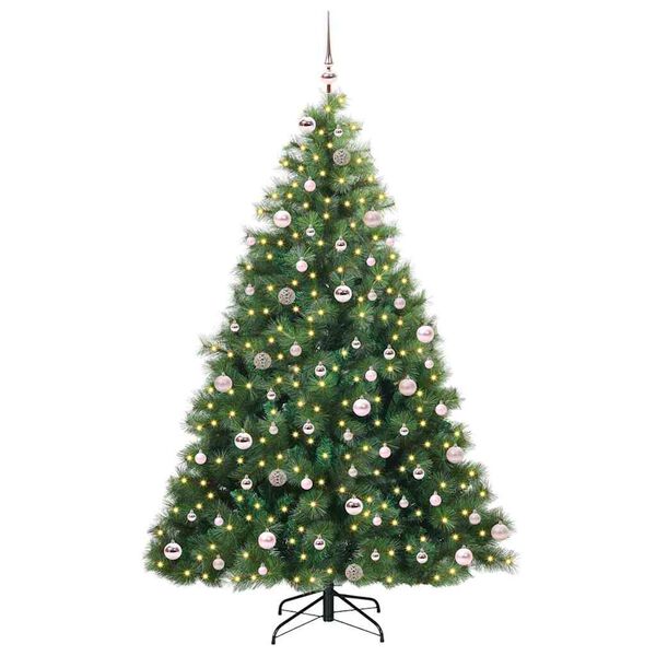 vidaXL Sapin de No&euml;l artificiel avec 300 LED Vert 240 cm PE et PVC