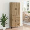 vidaXL Haut Armoire Montage mural Ch&ecirc;ne artisanal 69,5 x 34 x 180 cm
