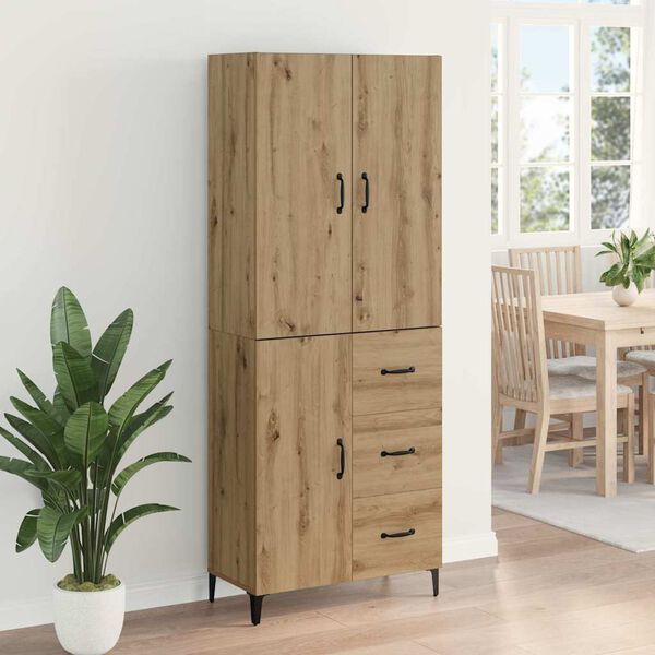 vidaXL Haut Armoire Montage mural Ch&ecirc;ne artisanal 69,5 x 34 x 180 cm
