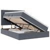 vidaXL Lit de rangement LED avec matelas Gris fonc&eacute; 140 x 190 cm
