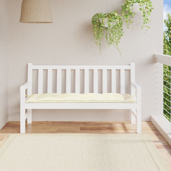 vidaXL Coussin de banc de jardin cr&egrave;me 150x50x7 cm tissu oxford