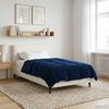 vidaXL Duvet d'&eacute;t&eacute; simple Matelass&eacute; Bleu fonc&eacute; 135 x 200 cm Microfibre