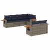vidaXL Salon de jardin 7 pcs avec coussins gris r&eacute;sine tress&eacute;e