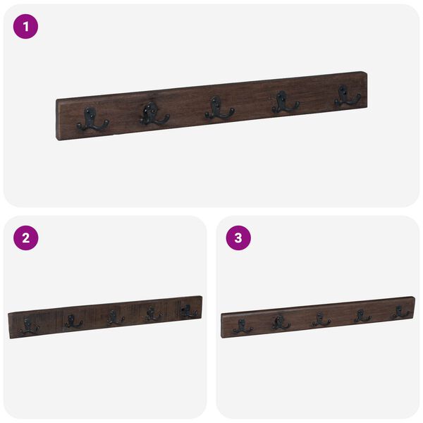 vidaXL Cintre Marron 60 x 7 x 8 cm Bois Recycl&eacute; Solide