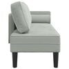 vidaXL Chaise longue avec coussins gris clair velours