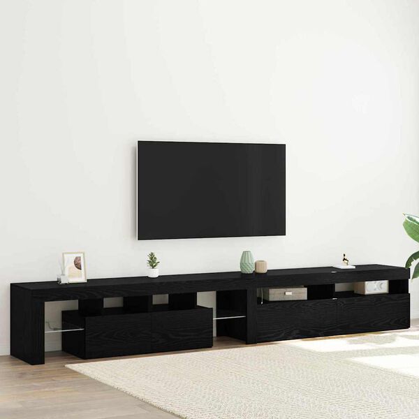 vidaXL Meuble TV 2 pcs Chêne noir 260 x 37 x 40 cm Bois d'ingénierie