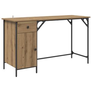 vidaXL Bureau d'ordinateur Ch&ecirc;ne artisanal 131 x 48 x 75 cm
