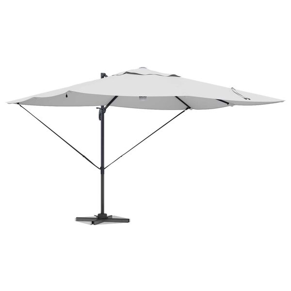 vidaXL Parasol Roma à Bras Déporté Beige et Noir 352 x 251 x 265 cm