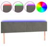 vidaXL T&ecirc;te de lit &agrave; LED Gris fonc&eacute; 200x5x78/88 cm Velours
