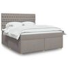 vidaXL Sommier &agrave; lattes de lit avec matelas Taupe 180x200 cm Tissu