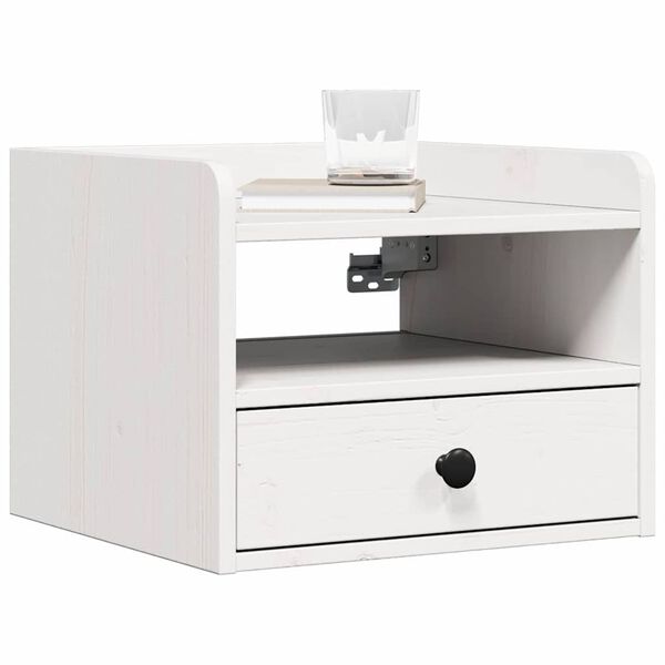 vidaXL Table de chevet Blanc 38 x 36 x 29,5 cm Bois massif en pin