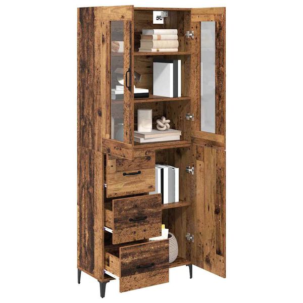 vidaXL Haut Armoire Bois Ancien 69,5 x 34 x 180 cm Bois d'ing&eacute;nierie
