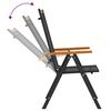 vidaXL Ensemble à manger de jardin 7 pcs noir et marron aluminium