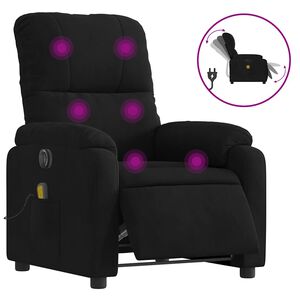 vidaXL Fauteuil inclinable de massage &eacute;lectrique noir tissu microfibre