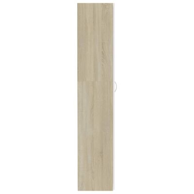 vidaXL Armoire de rangement Blanc et chêne sonoma 80x35,5x180 cm