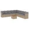 vidaXL Salon de jardin avec coussins 10 pcs beige r&eacute;sine tress&eacute;e