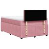 vidaXL Sommier &agrave; lattes de lit avec matelas rose 120x190 cm velours