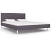 vidaXL Cadre de lit sans matelas gris tissu 135x190 cm