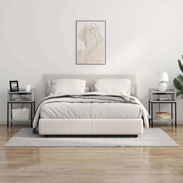 vidaXL Cabinet de chevet 2 pcs Gris Sonoma 40 x 40 x 61 cm